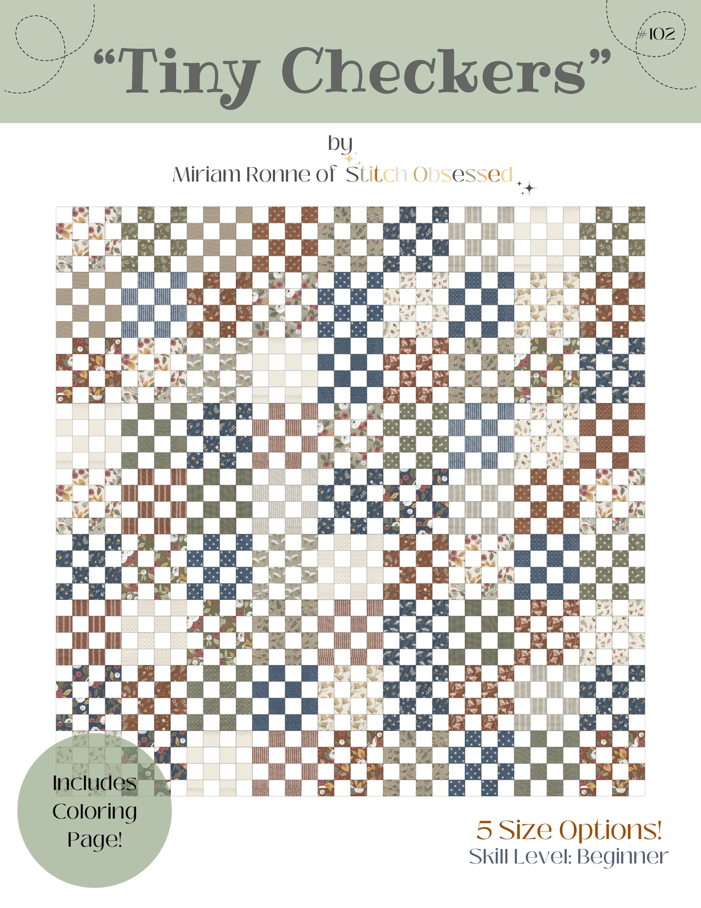 Tiny Checkers Quilt Pattern (Physical Copy)